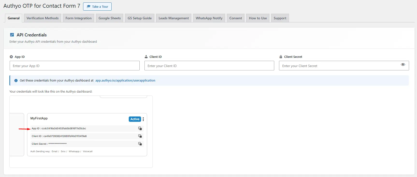 Authyo OTP admin panel inside WordPress